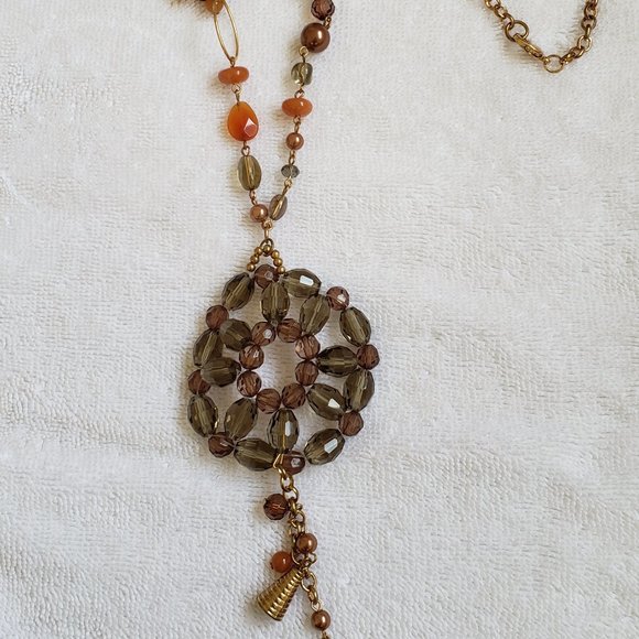 Long Beaded Necklace Retro-style - Picture 1 of 5